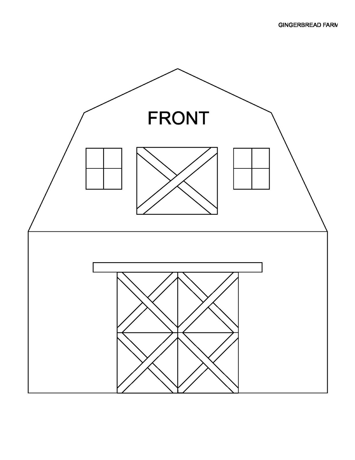 barn gingerbread house template